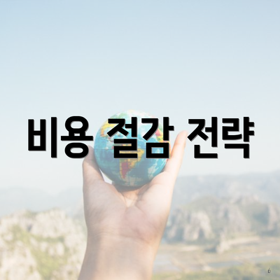 비용 절감 전략