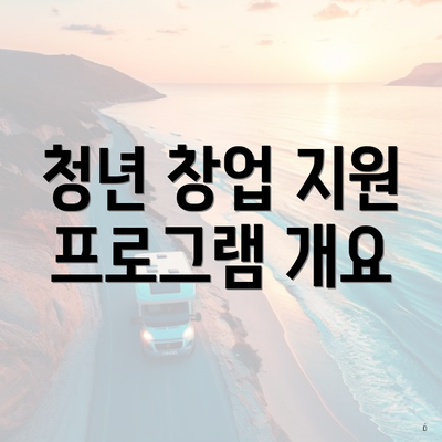 청년 창업 지원 프로그램 개요