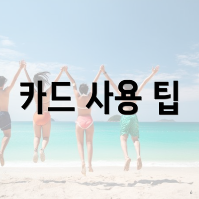 카드 사용 팁