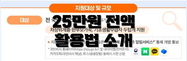 25만원 전액 활용법 소개