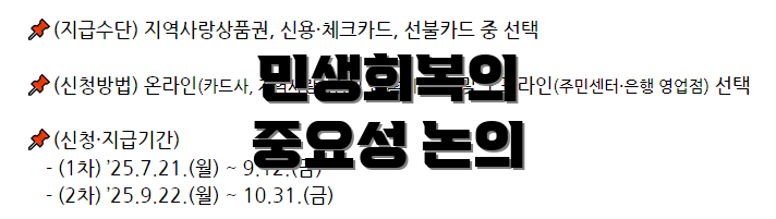 민생회복의 중요성 논의