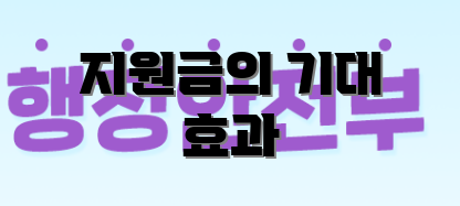 지원금의 기대 효과