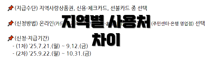 지역별 사용처 차이