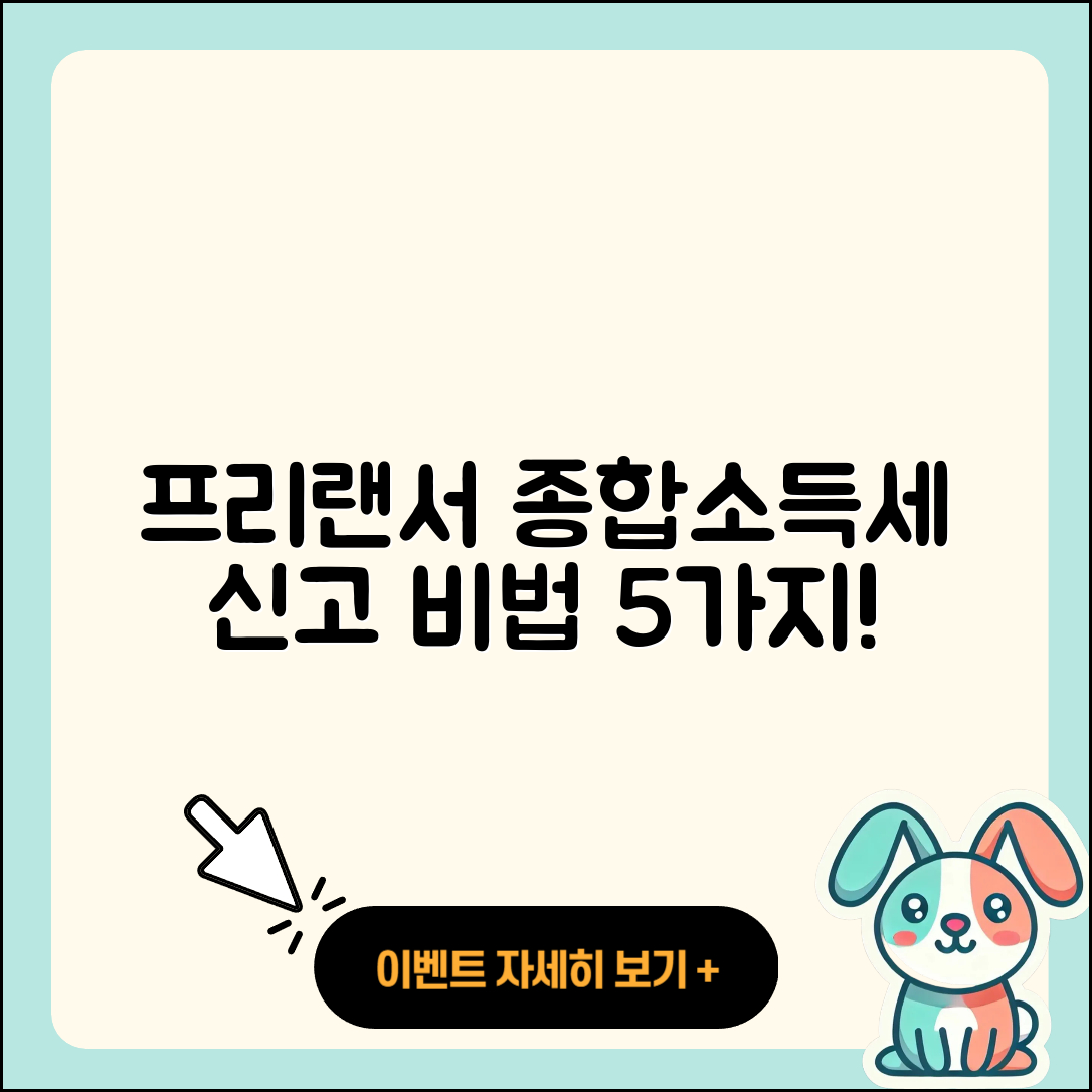 프리랜서 종합소득세 홈택스 신고 비법 5가지
