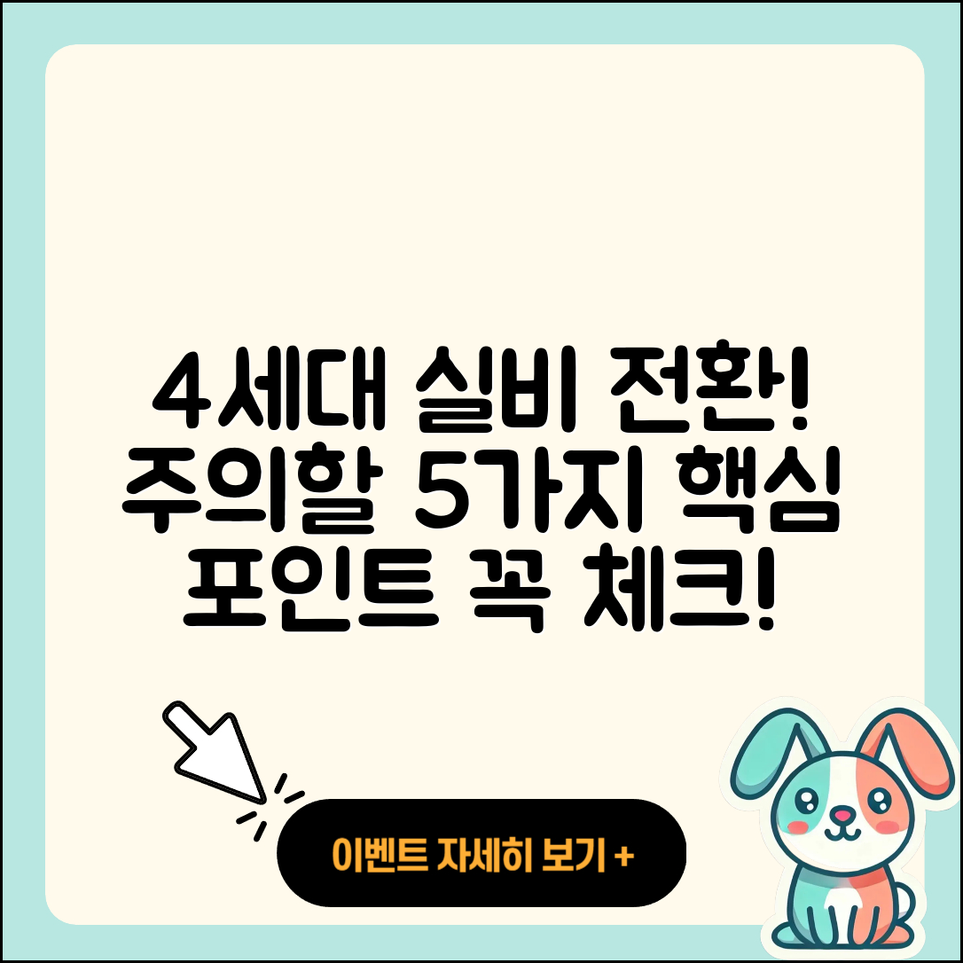 1세대 실비에서 4세대로 전환 시 주의할 5가지