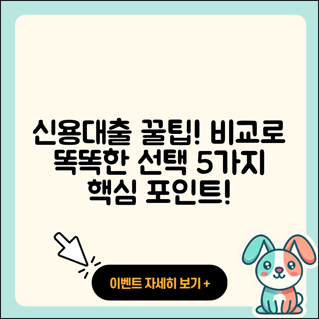 신용대출 비교로 알아보는 5가지 팁