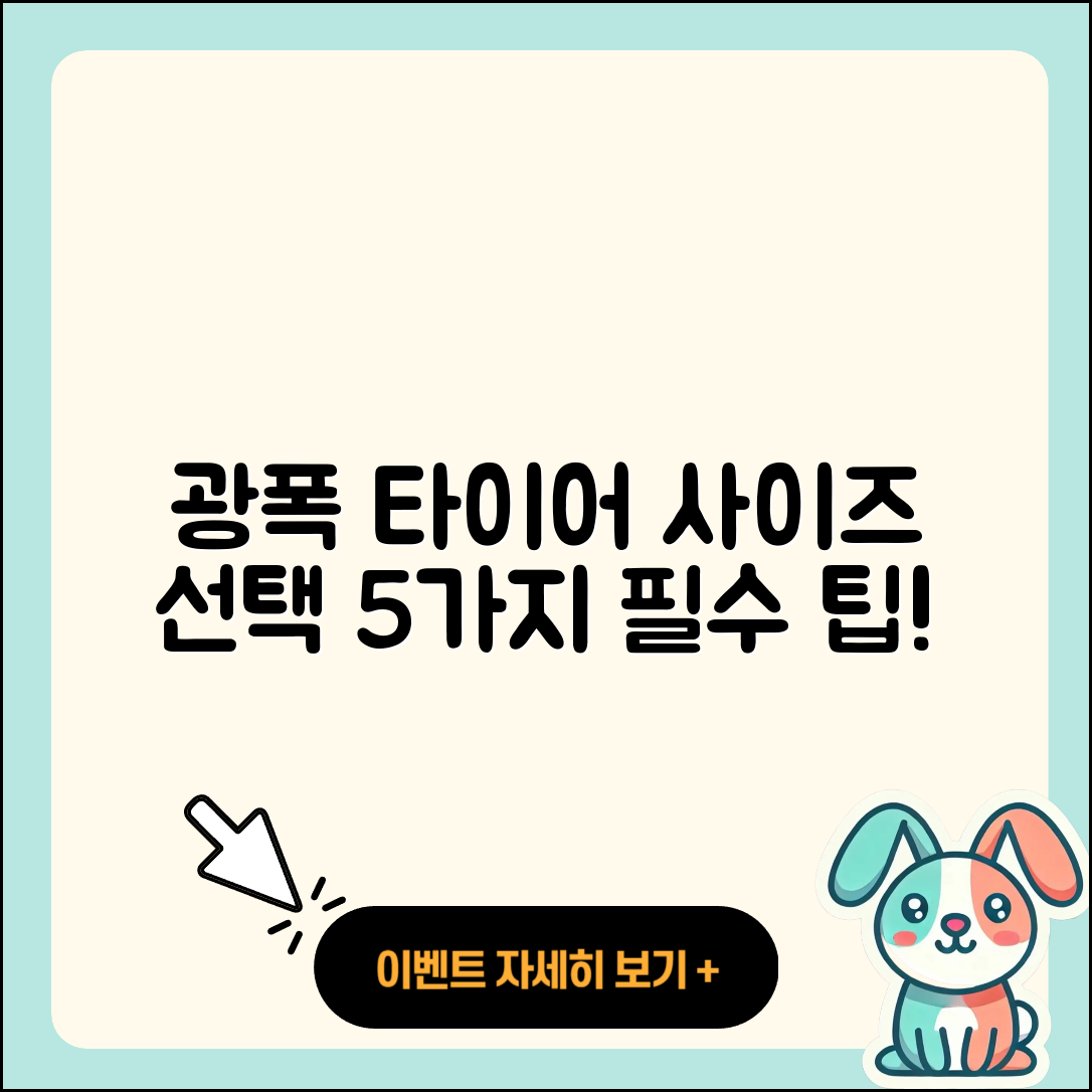 광폭 타이어 사이즈 선택시 고려할 5가지