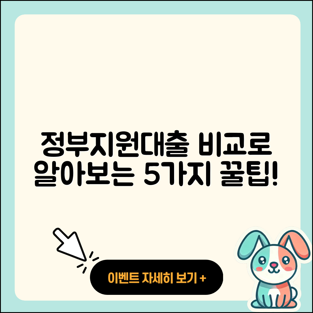 정부지원대출 비교로 알아보는 5가지 꿀팁