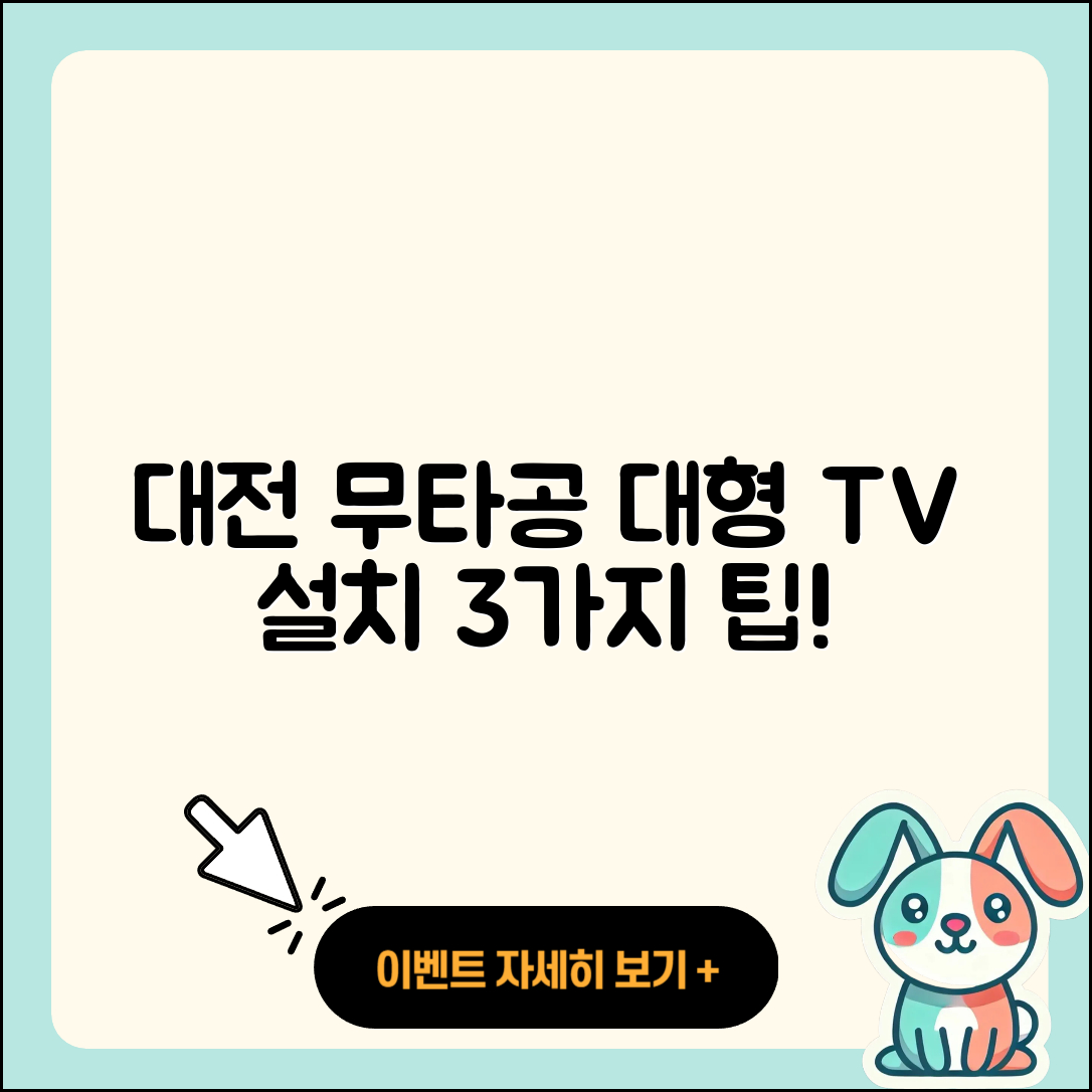 대전 무타공 둔산 엘리프 대형 TV 이전 설치 3가지 팁