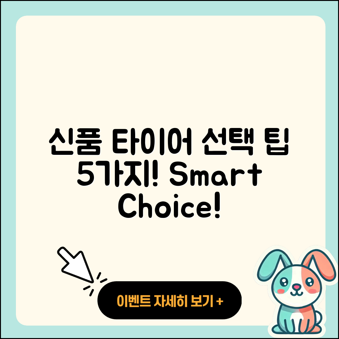 신품 타이어 고르는 5가지 팁